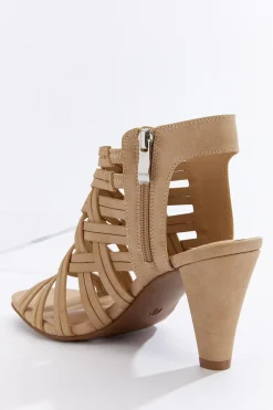 Wide Width Tan Criss Cross Heels