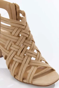 Wide Width Tan Criss Cross Heels