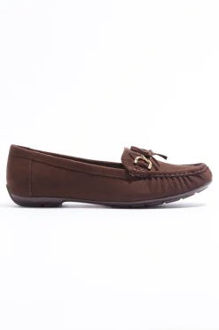 Wide Width Tie Bow Moccasin Flats