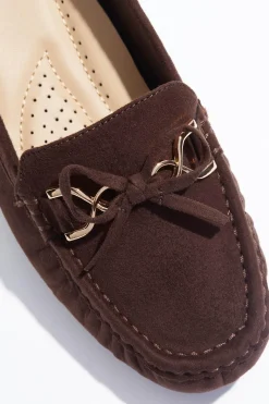 Wide Width Tie Bow Moccasin Flats