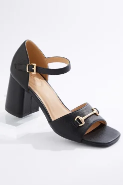Wide Width Vamp Detail Open Toe Heels