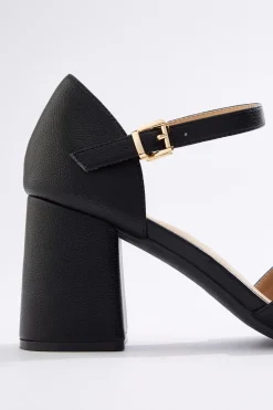 Wide Width Vamp Detail Open Toe Heels