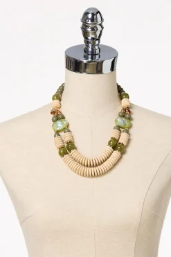 Wood Accordion Necklace Set