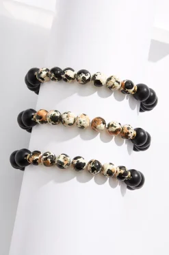 Wood Ball Multi Bracelet Set