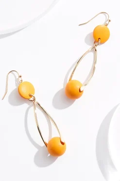 Wood Ball Wire Earrings