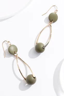 Wood Ball Wire Earrings