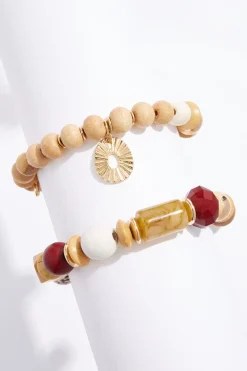 Wood Beaded Bracelet Set