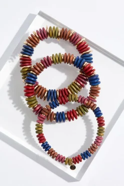 Wood Circle Bead Bracelet Set