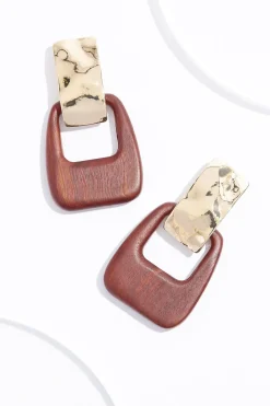 Wood Clip- On Earrings
