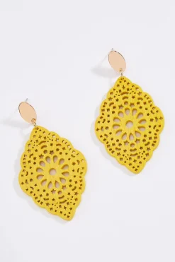 Wood Cut Out Earrings