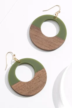 Wood Half Hoop Earrings