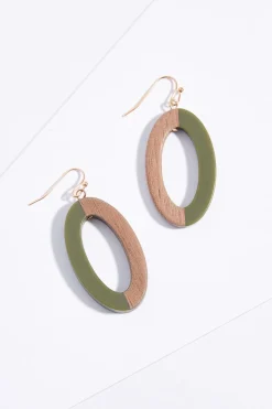 Wood Linked Shapes Long Necklace Set