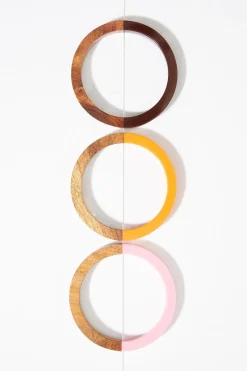 Wood Lucite Bangle Bracelet Set
