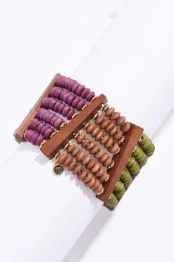 Wood Multi Row Stretch Bracelet