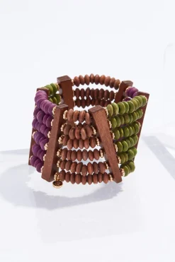 Wood Multi Row Stretch Bracelet