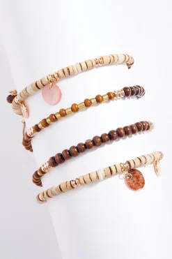Wood Multi Shape Coil Bracelet