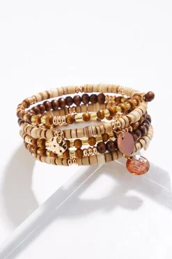 Wood Multi Shape Coil Bracelet