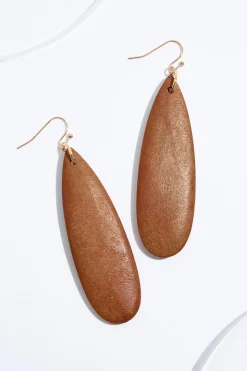 Wood Paddle Dangle Earrings