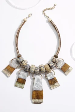 Wood Resin Paddle Necklace