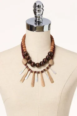 Wood Statement Paddle Necklace