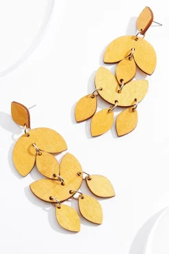 Wood Tassel Earrings
