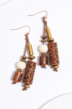 Wood Tasseled Earrings