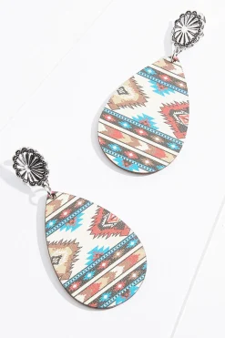 Wood Western Clip- On Earrings