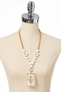 Wrapped Rectangle Pendant Necklace