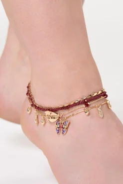 Xl Butterfly Leaf Anklet Set