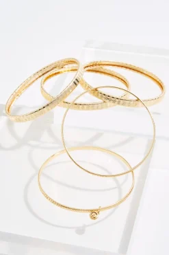Xl Gold Bangle Bracelet Set