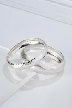 Xl Hammered Bangle Bracelet Set