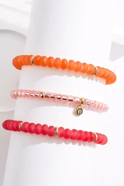 Xl Lucite Beaded Multi Bracelet Set