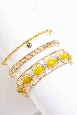 Xl Lucite Studded Bangle Bracelet Set