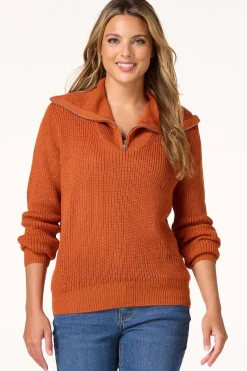 Zip Neck Pullover Sweater