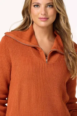 Zip Neck Pullover Sweater